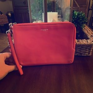 Authentic Pink Leather Coach iPad Mini Case